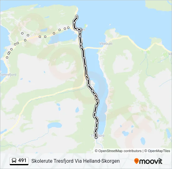 491 Bus Line Map
