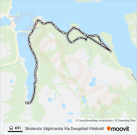 491 Bus Line Map