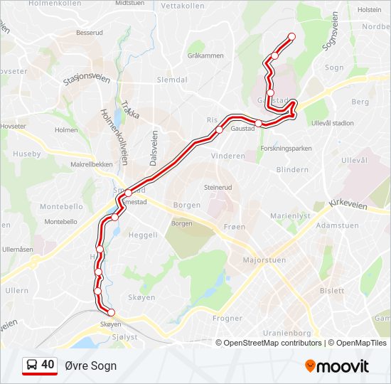 40 Bus Line Map