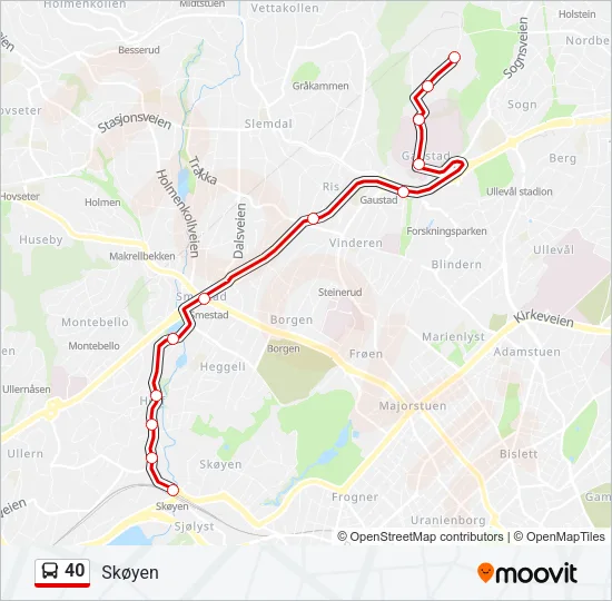 40 Bus Line Map