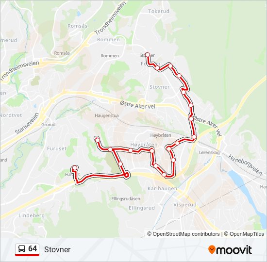 64 bus Line Map