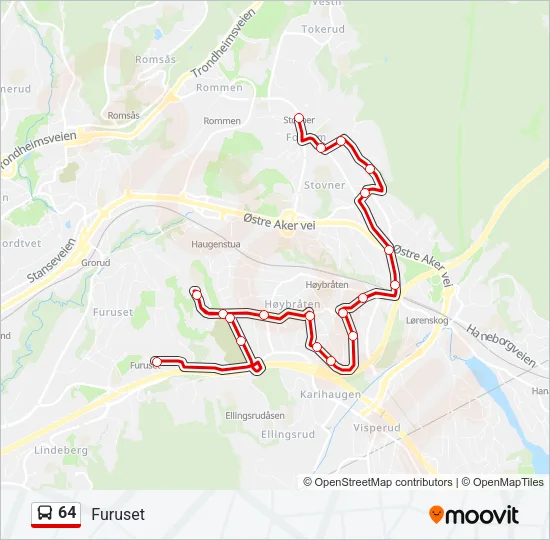 64 Bus Line Map
