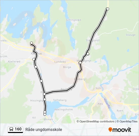 160 Bus Line Map