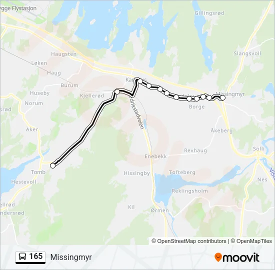 165 Bus Line Map
