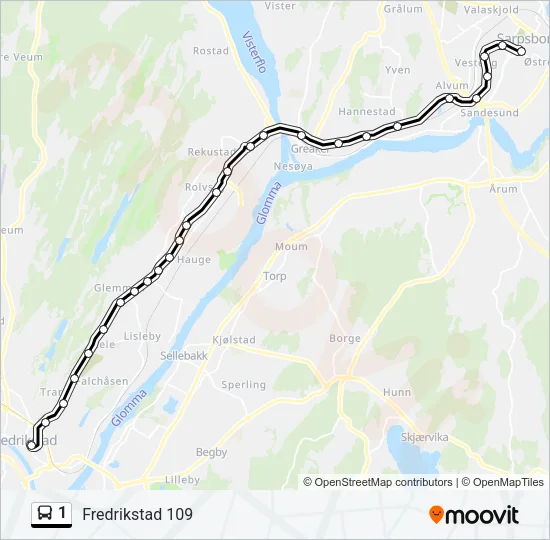 1 Bus Line Map