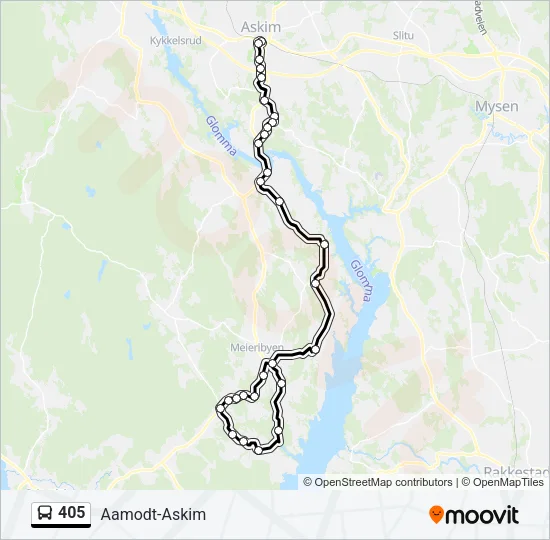 405 Bus Line Map