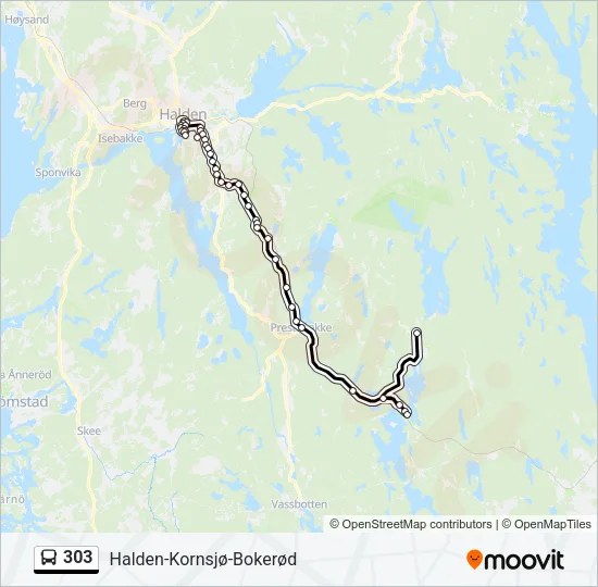 303 Bus Line Map