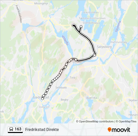 163 Bus Line Map