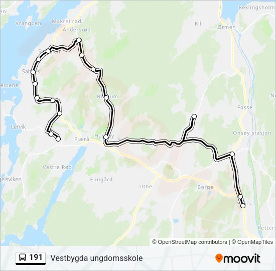 191 Bus Line Map