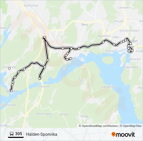 305 Bus Line Map