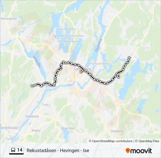 14 Bus Line Map