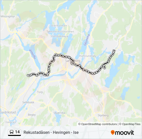 14 Bus Line Map