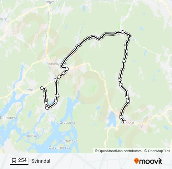 254 Bus Line Map