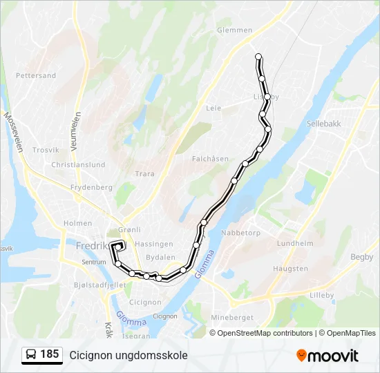 185 Bus Line Map