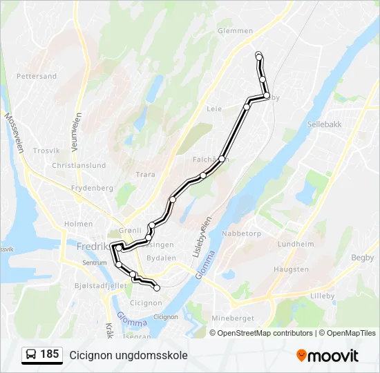 185 Bus Line Map