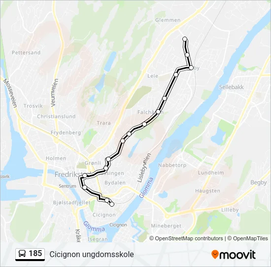 185 Bus Line Map