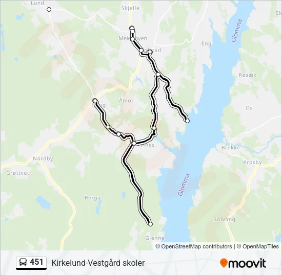 451 Bus Line Map