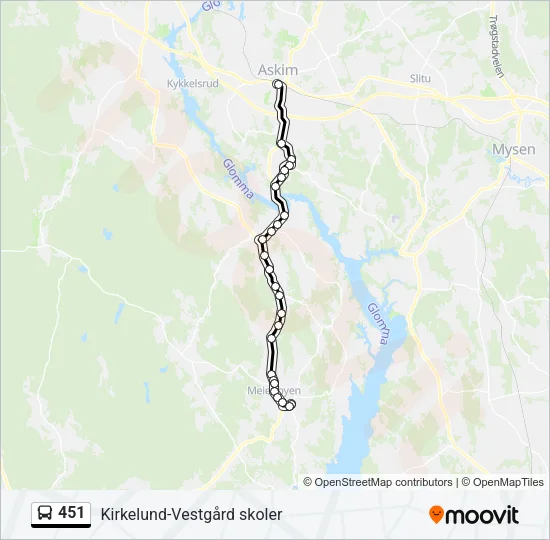 451 Bus Line Map