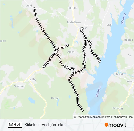 451 Bus Line Map