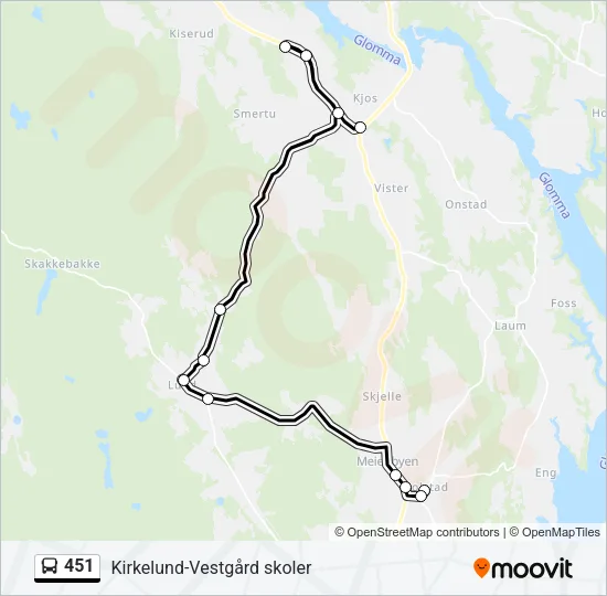 451 Bus Line Map