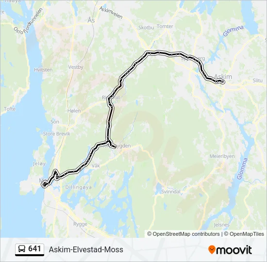 641 Bus Line Map