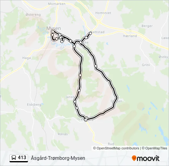 413 Bus Line Map