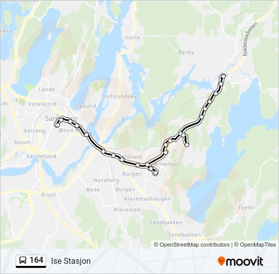 164 Bus Line Map
