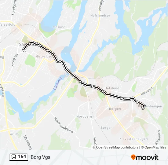 164 Bus Line Map