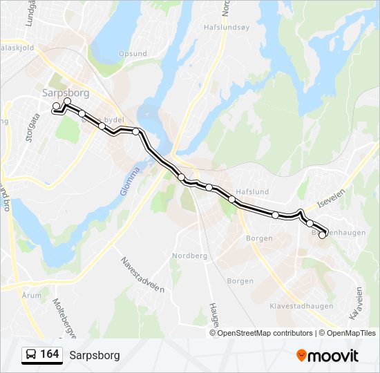 164 Bus Line Map