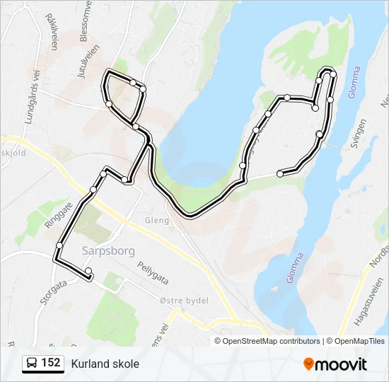 152 Bus Line Map