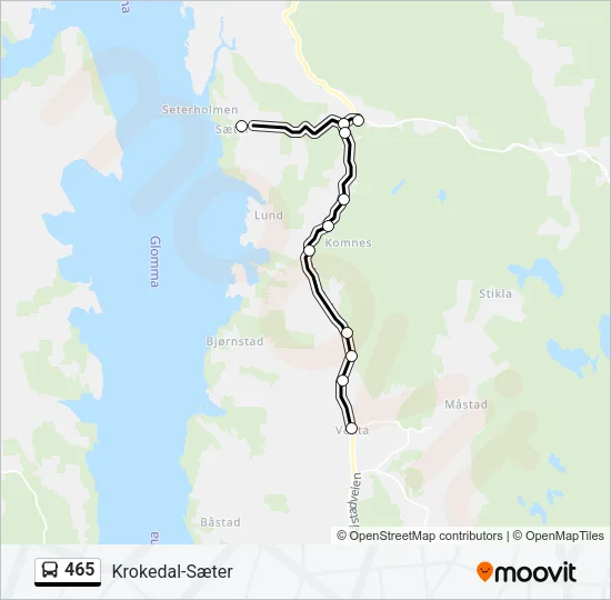 465 Bus Line Map