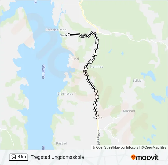 465 Bus Line Map