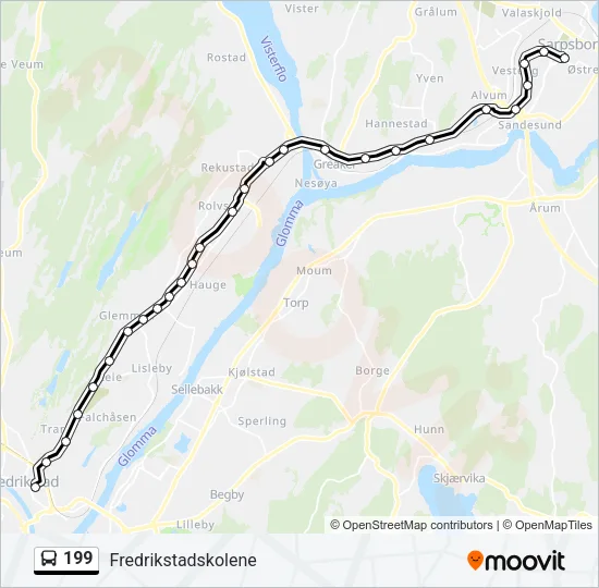 199 Bus Line Map
