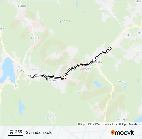 255 Bus Line Map