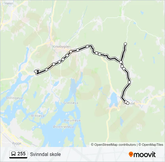 255 Bus Line Map