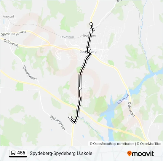 455 Bus Line Map