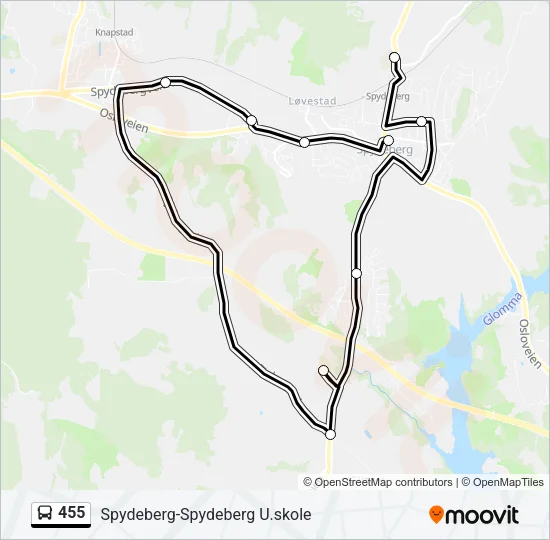 455 Bus Line Map