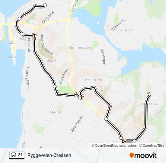 21 Bus Line Map