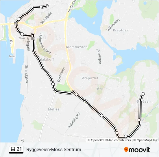 21 Bus Line Map