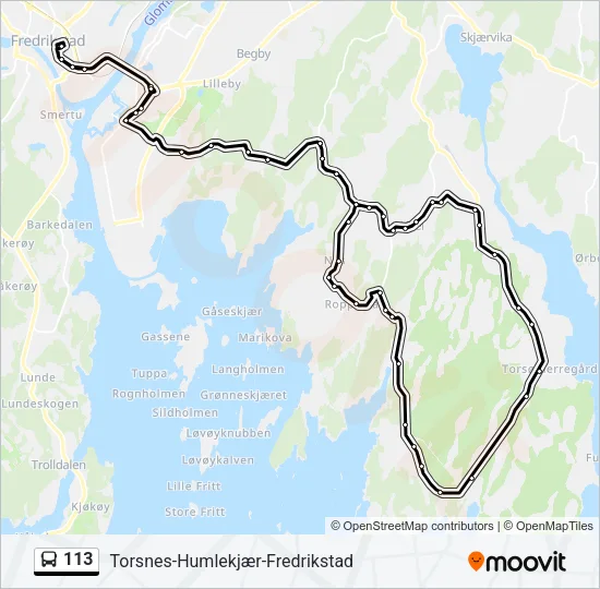 113 Bus Line Map