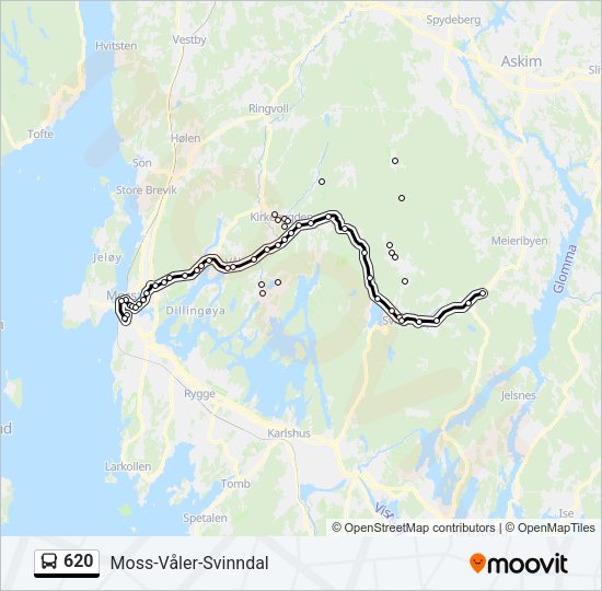 620 Bus Line Map
