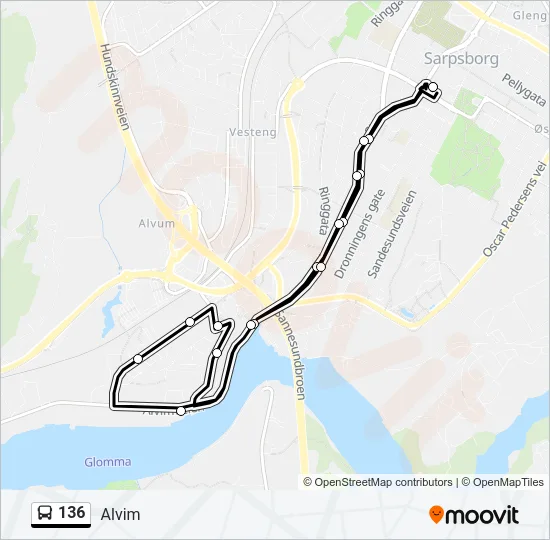 136 Bus Line Map