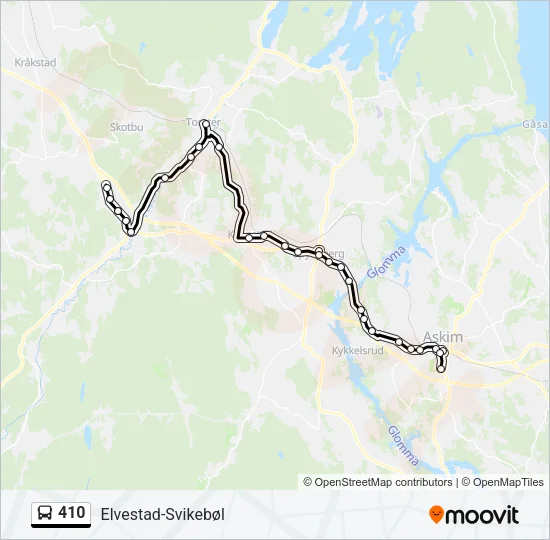 410 Bus Line Map