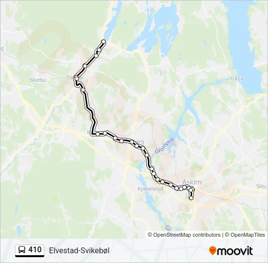 410 Bus Line Map