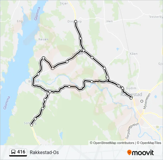 416 Bus Line Map