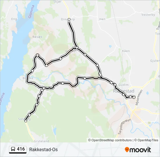 416 Bus Line Map