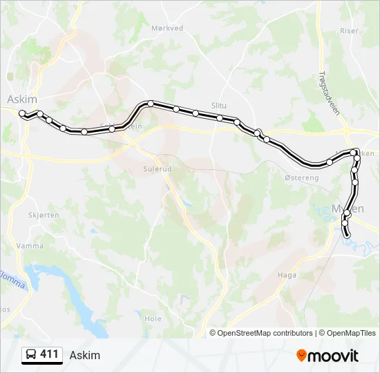411 Bus Line Map