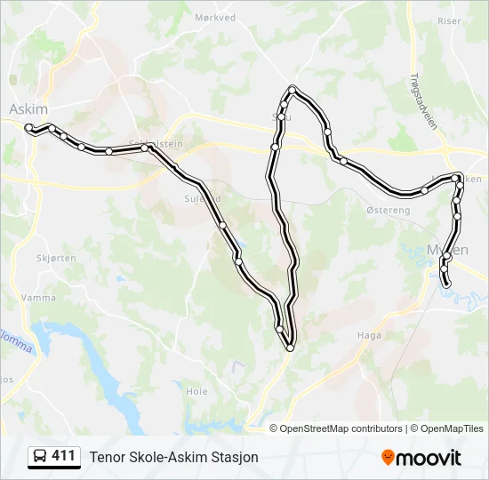411 Bus Line Map