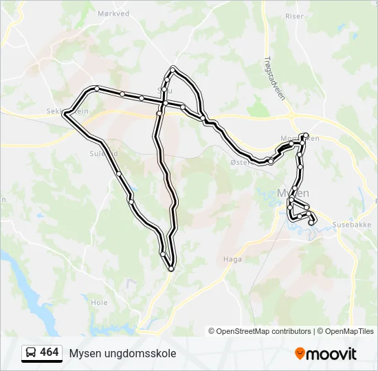 464 Bus Line Map