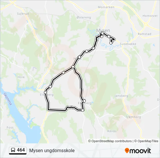 464 Bus Line Map